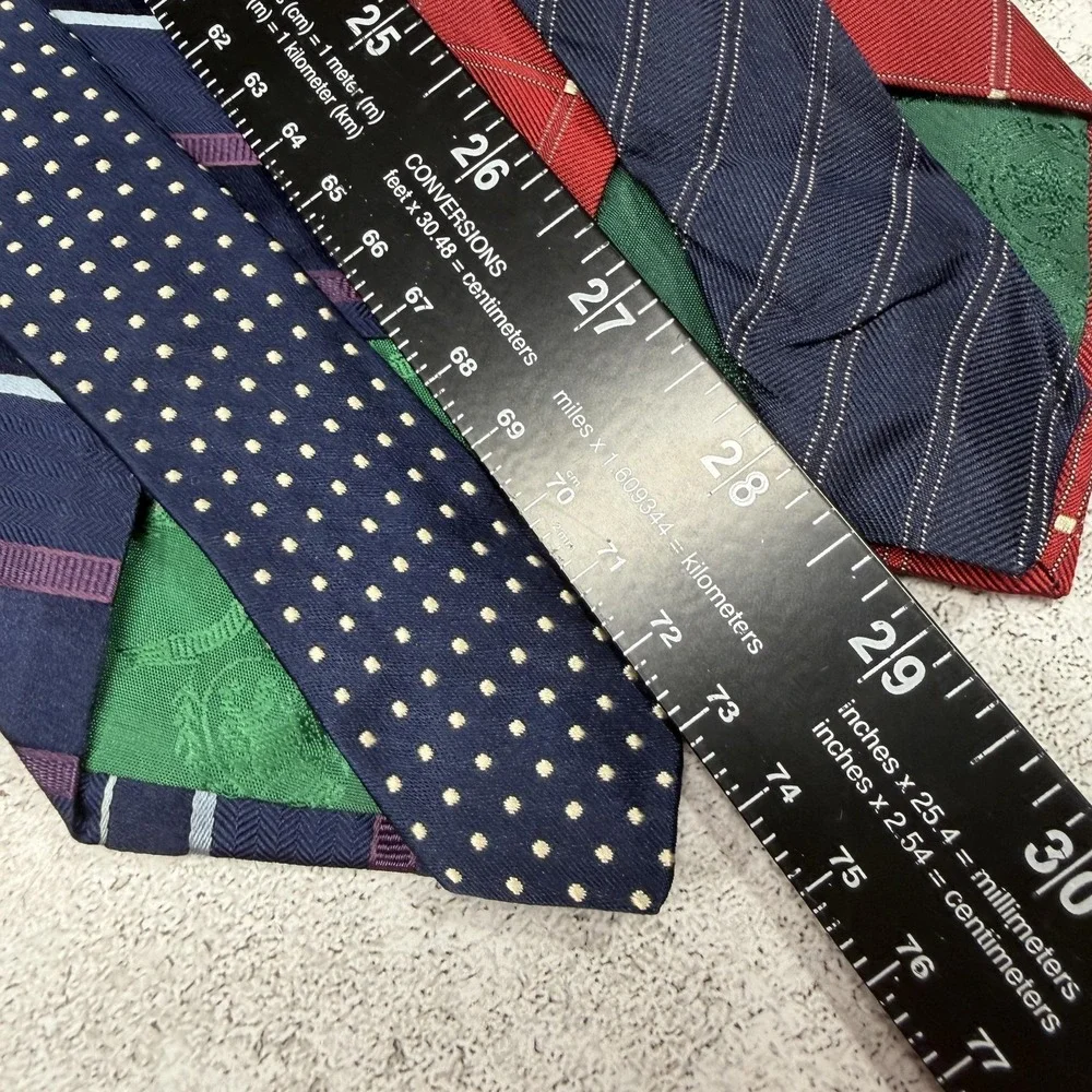 Tommy Hilfiger Silk Tie Set Mens One Size Multicolor Striped Made In USA Necktie